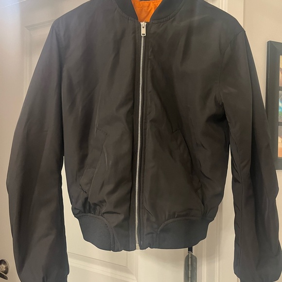 H&M Black Bomber Jacket with Orange Interior - Picture 3 of 5